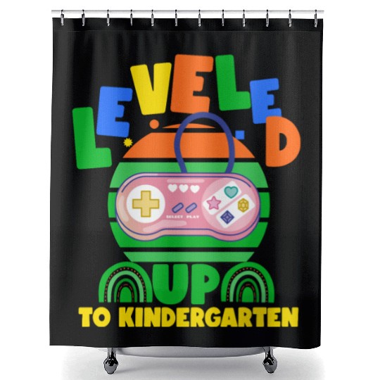 Level up to kindergarten, back to school Shower Curtains