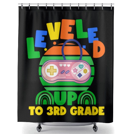Level up to 3rd grade, back to school Shower Curtains