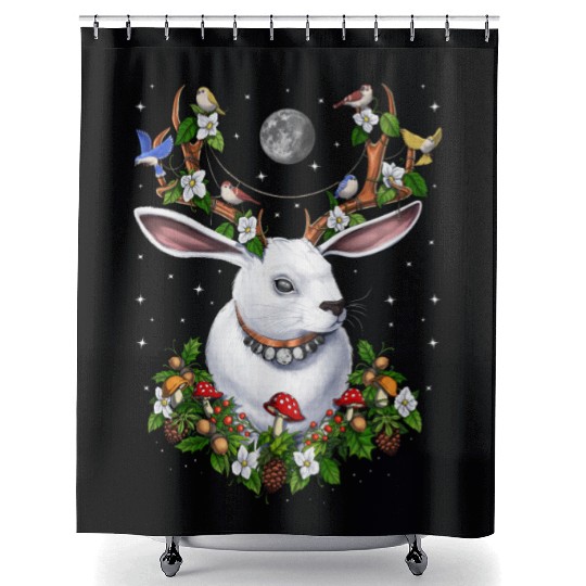 Jackalope Rabbit Shower Curtains