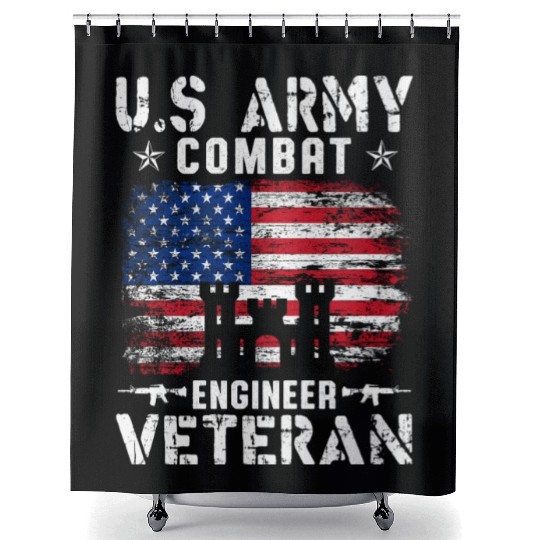 US Army Combat Engineer Veteran Shower Curtains