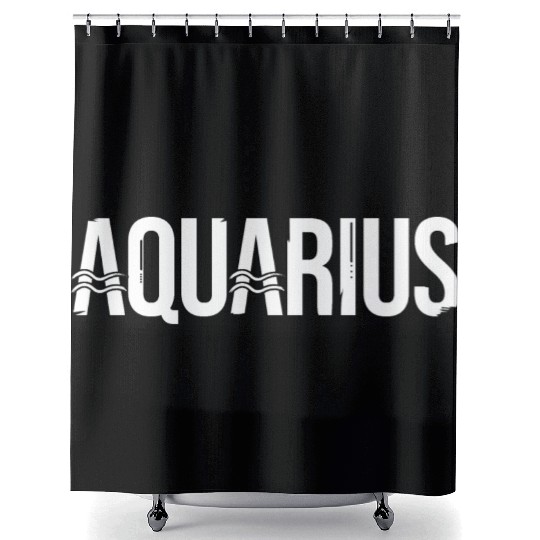 Zodiac Symbol Sign Aquarius Shower Curtains