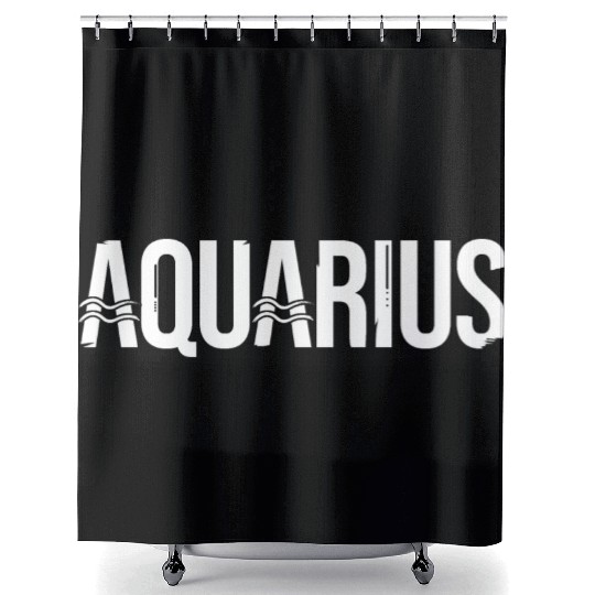 Zodiac Symbol Sign Aquarius Shower Curtains