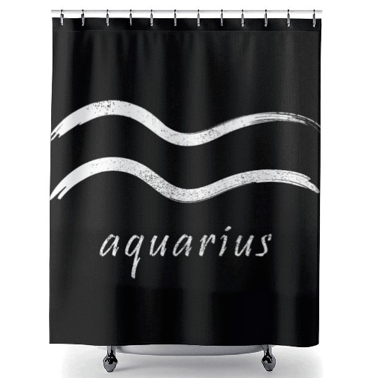 Zodiac Symbol Sign Aquarius Shower Curtains