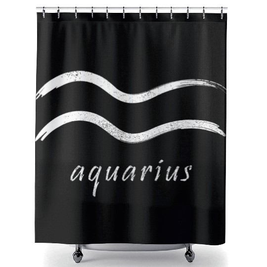 Zodiac Symbol Sign Aquarius Shower Curtains