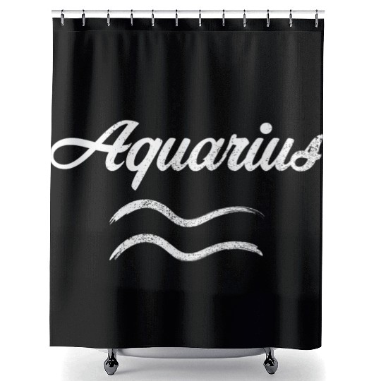 Zodiac Symbol Sign Aquarius Shower Curtains
