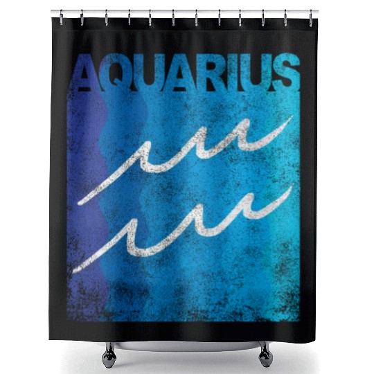 Zodiac Symbol Sign Aquarius Shower Curtains