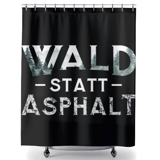 Forest Instead Of Asphalt Nature Shower Curtains