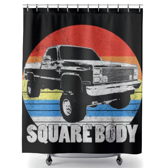 Lifted Square Body Truck Squarebody Shower Curtains