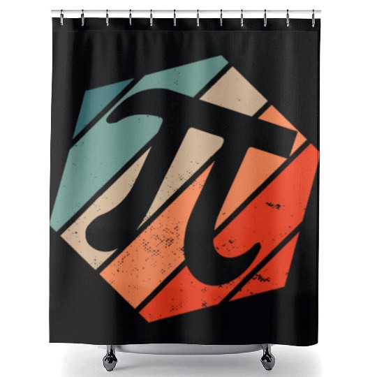 Funny Retro Vintage Math Teacher Pi Day Shower Curtains