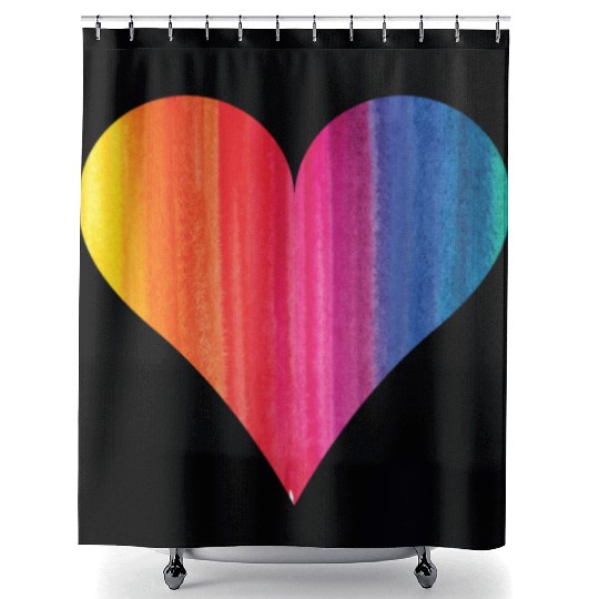 Rainbow Heart Lgbtq Gay Gay Shower Curtains