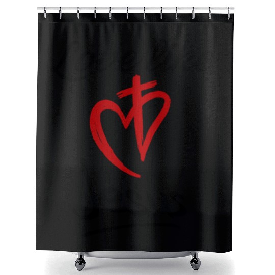 Love like Jesus heart and cross quote son of god Shower Curtains