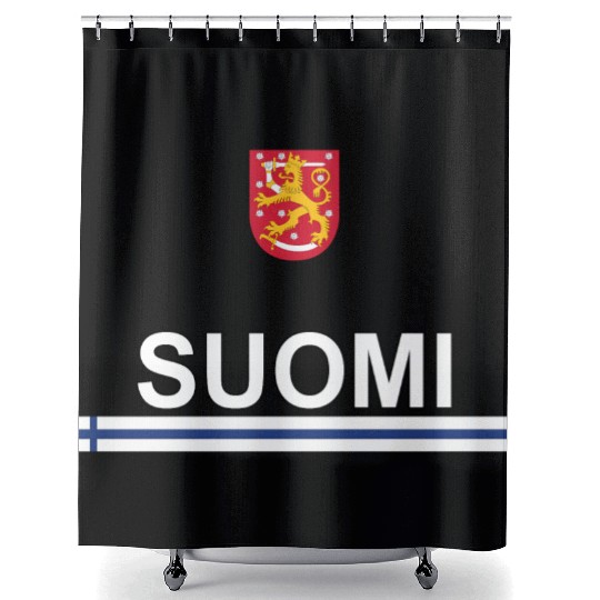Suomi Sports Finland Flag And Emblem Shower Curtains
