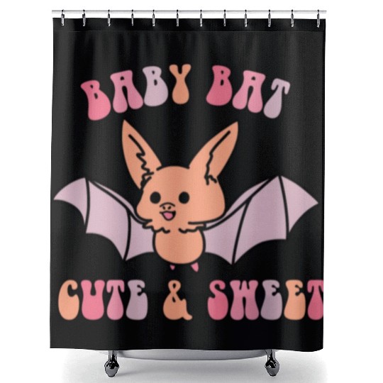 baby bat cute and sweet Shower Curtains