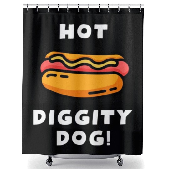 Hot Diggity Dog! Funny Toddler Hot Dog Saying Shower Curtains