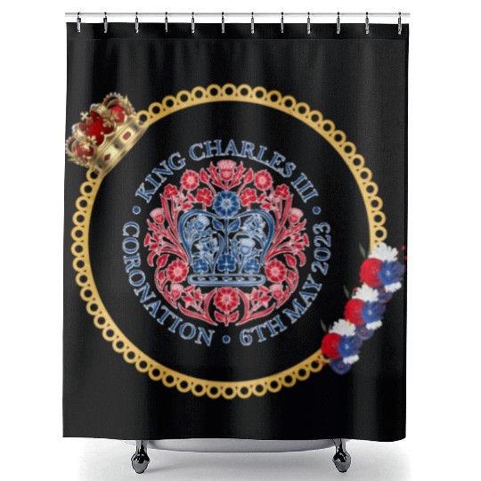King Charles Iii British Monarch Royal Coronation Shower Curtains