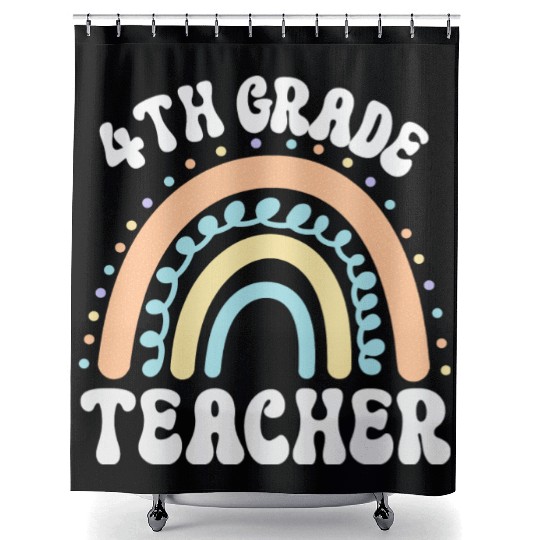 4th grade teacher, back to school Shower Curtains