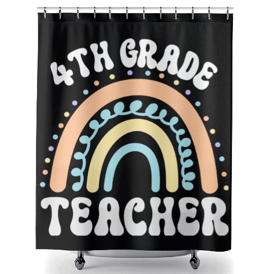 4th grade teacher, back to school Shower Curtains