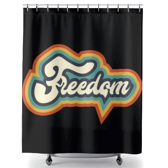 Freedom Typography Shower Curtains