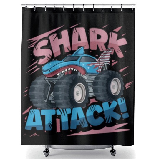 Monster Truck Shark Attack Week 2023 Shower Curtains