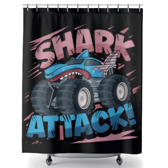Monster Truck Shark Attack Week 2023 Shower Curtains
