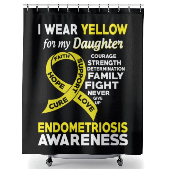 I Wear Yellow For My Daughter Endometriosis Shower Curtains
