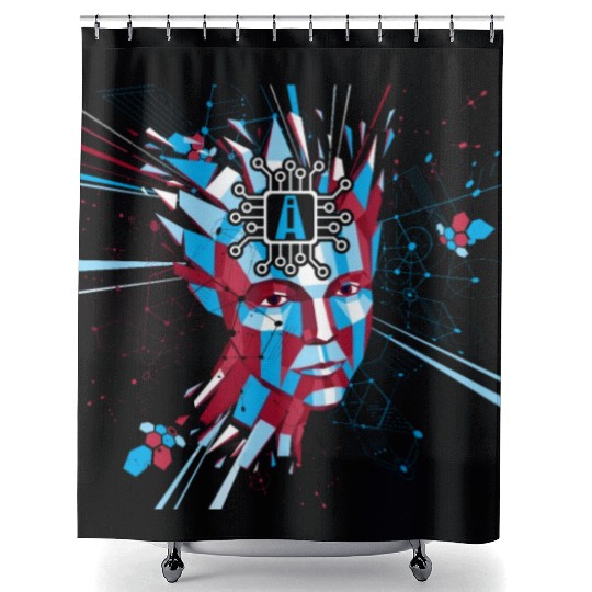 AI Artificial Intelligence Robot AI Robotics Shower Curtains