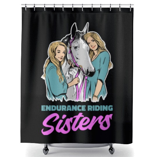 Horse Riding Sister Endurance Riding Shower Curtains
