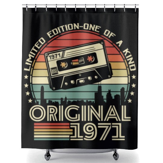 1971 Vintage Birthday Surprise Shower Curtains