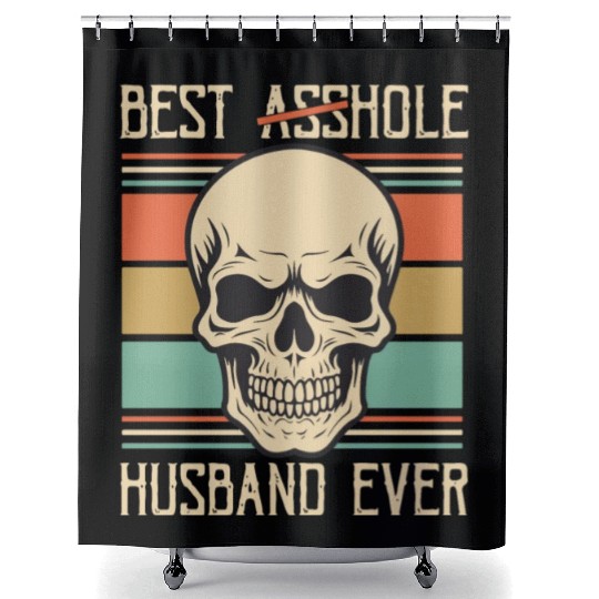 Vintage Best Asshole Husband, Husband png, bride Shower Curtains