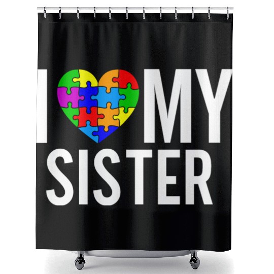 I Love My Sister Shower Curtains
