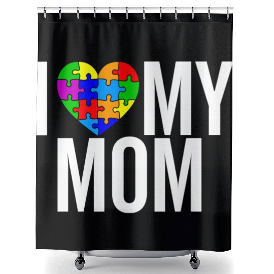 I Love My Mom Shower Curtains