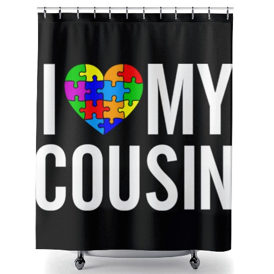 I Love My Cousin Shower Curtains