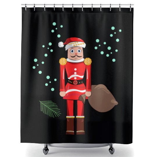 Santa Nutcracker Christmas Shower Curtains