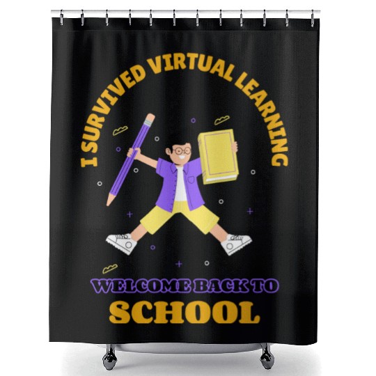 I Survived Virtual Learning Welcome Back To School Shower Curtains