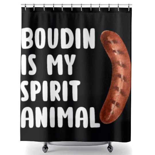 Boudin is My Spirit Animal, Funny Louisiana Cajun Shower Curtains