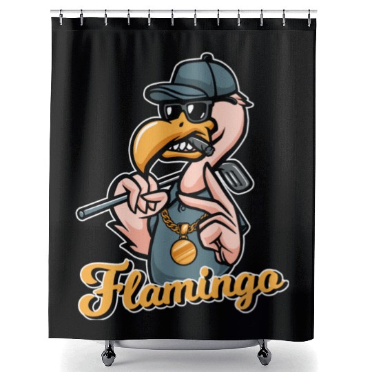 Flamingo Golf Shower Curtains