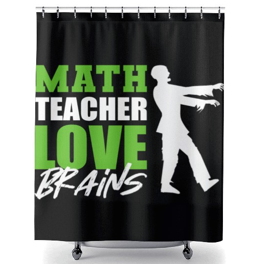 Love Brains Mathematician Or Math Teacher Gift Shower Curtains