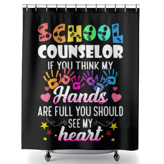 School Counselor Heart Teacher Appreciation Shower Curtains