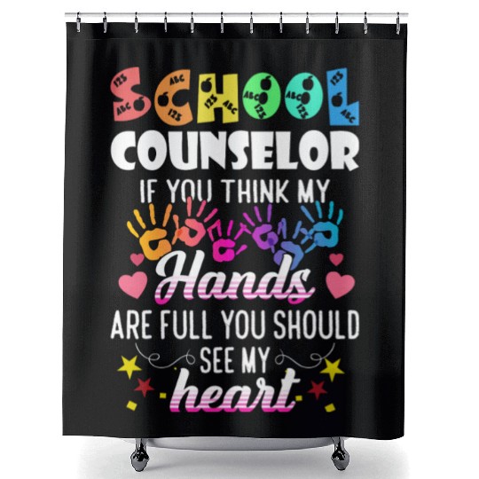School Counselor Heart Teacher Appreciation Shower Curtains