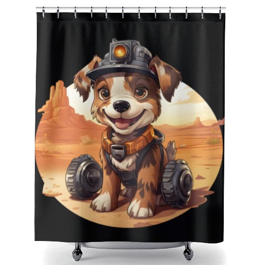 Robo-Rider Dog: Cowboy Adventure Shower Curtains