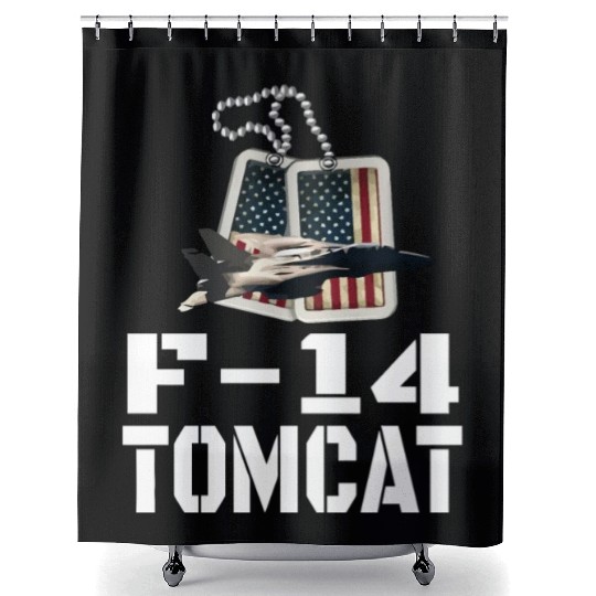 F 14 Tomcat US Flag Shower Curtains