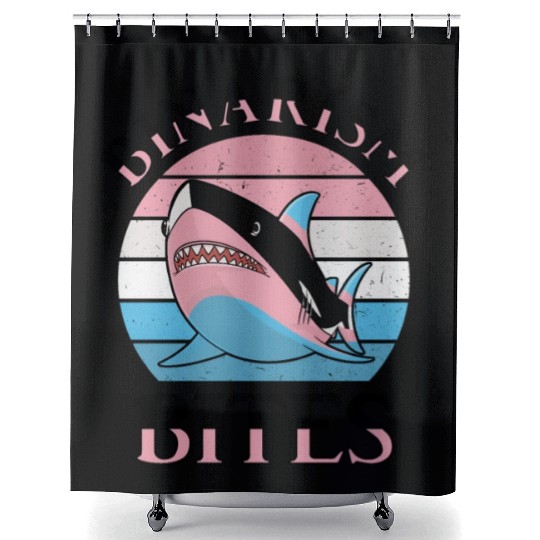 Shark Lover Transgender Pride Flag Trans LGBT Shower Curtains
