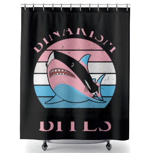 Shark Lover Transgender Pride Flag Trans LGBT Shower Curtains