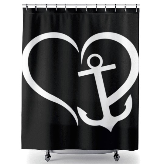 Preppy Nautical Anchor For Sailors Boaters Shower Curtains