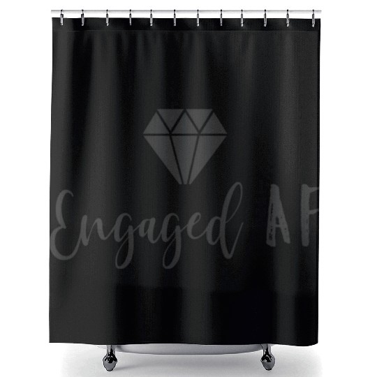 Engaged Af Fiancee Engagement For Her Shower Curtains