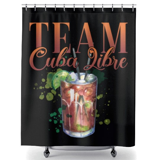 Team Cuba Libre Cocktail Bartender Shower Curtains