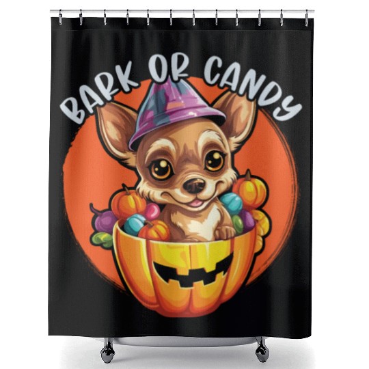 Chihuahua Halloween Puppy Trick Or Treat Dog Lover Shower Curtains