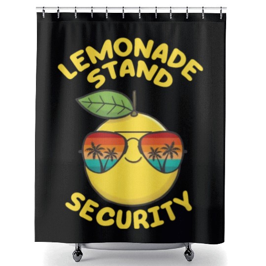 Lemonade Stand Security Cute Lemon Summer Shower Curtains