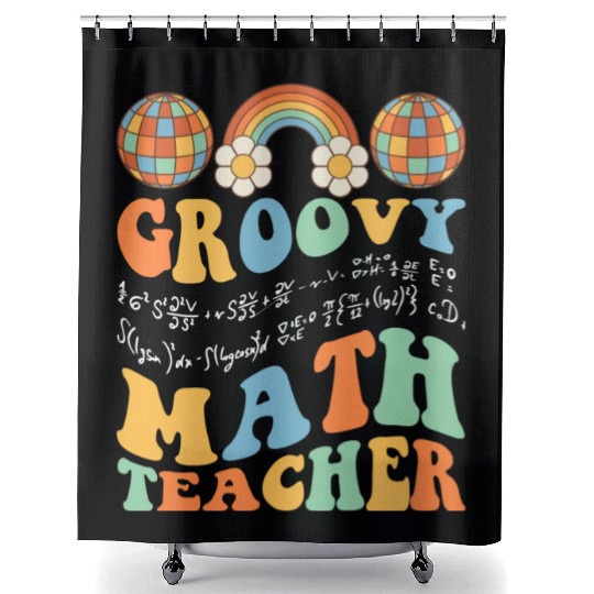 Groovy Math Teacher Retro Mathematics For A Shower Curtains