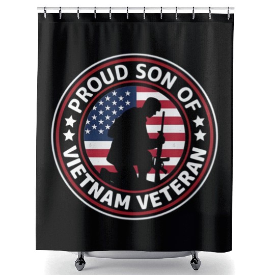 Proud son of Vietnam veteran Shower Curtains